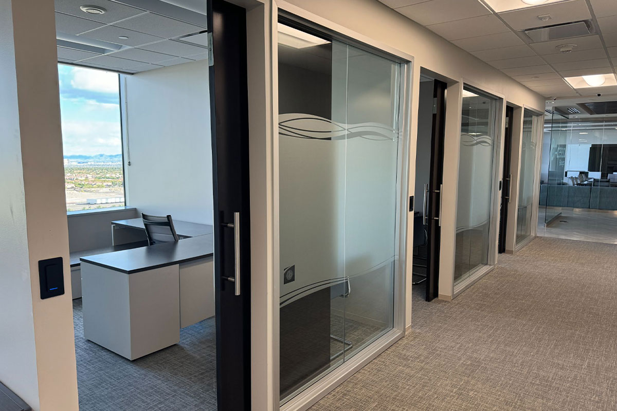 A conference room after installing computer hardware with network cabling in Long Island.