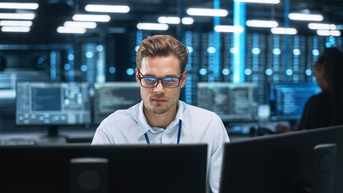 man working on a vulnerability assessment in Long Island, NY