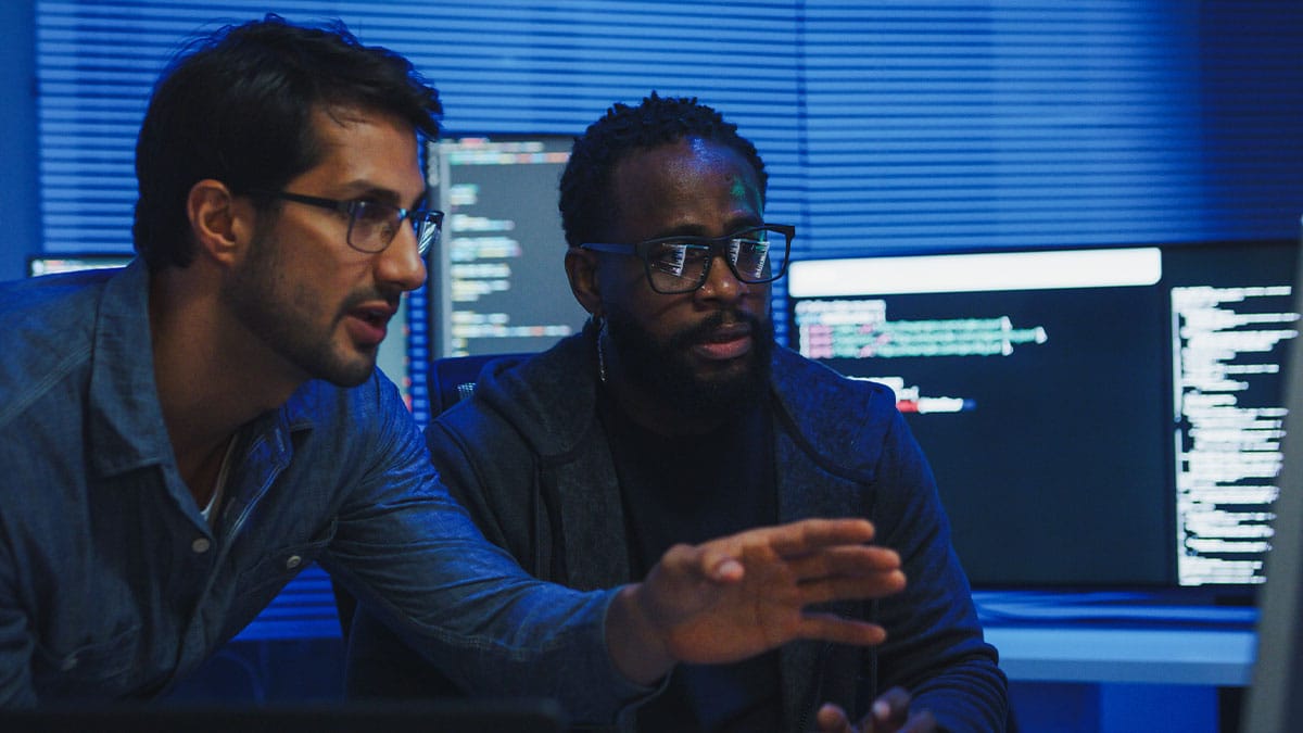 workers in cybersecurity helping against an autonomous hacker in Long Island, NY